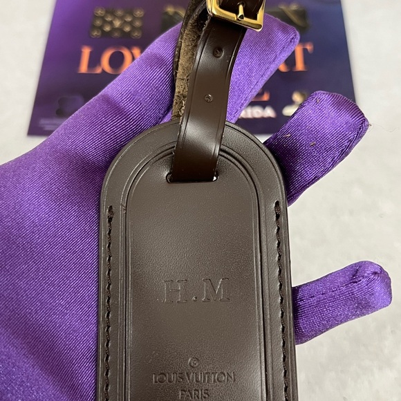 Louis Vuitton Dark Brown Leather Luggage Tag - Picture 1 of 2